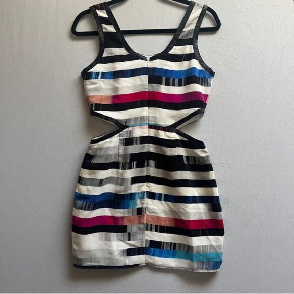 NWT Parker 100% silk cut out mini dress Sz S - Picture 2 of 9